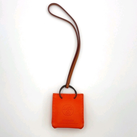 🔥 Hermès Sac Anjou Milo Shopper Bag Orange Y Engraved Bag Charm + Wrapping - Picture 3 of 16